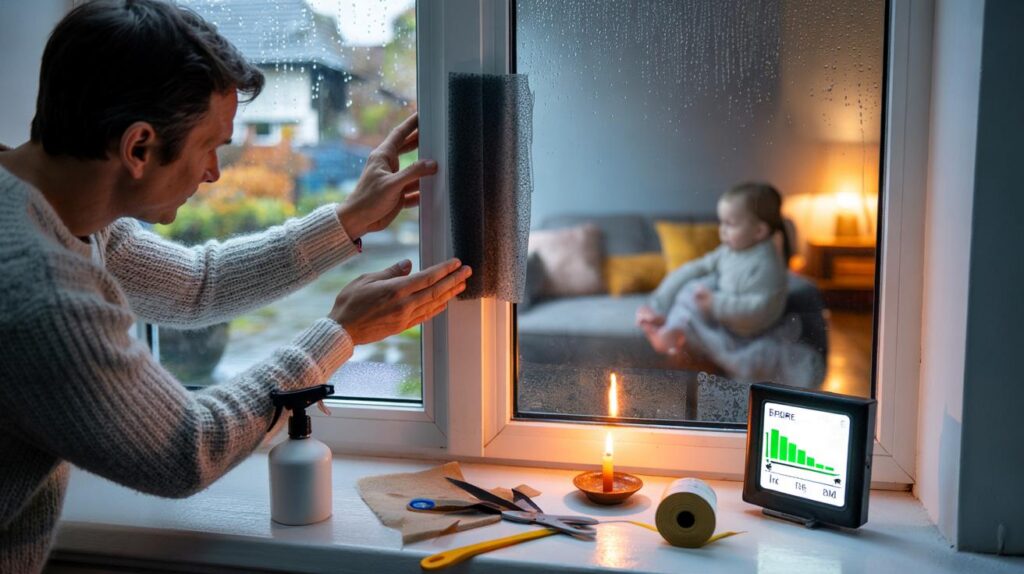 A father explains how replacing old window seals helped him cut heating bills in autumn