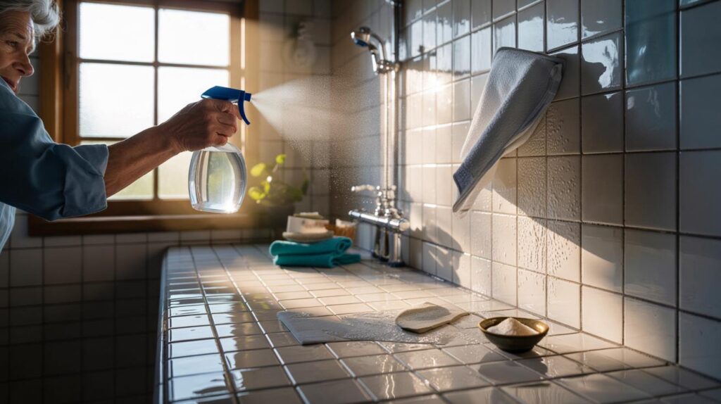 A retiree shares how vinegar made his bathroom tiles look brand new