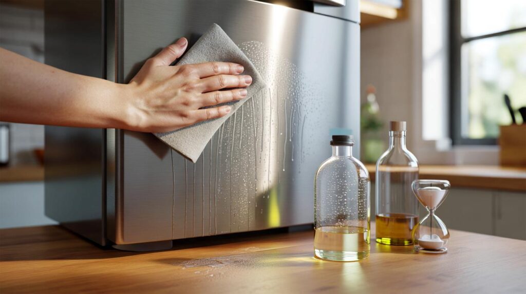 Are you wasting £42 a year on sprays? make stainless steel shine with 125 ml + 125 ml in 3 minutes