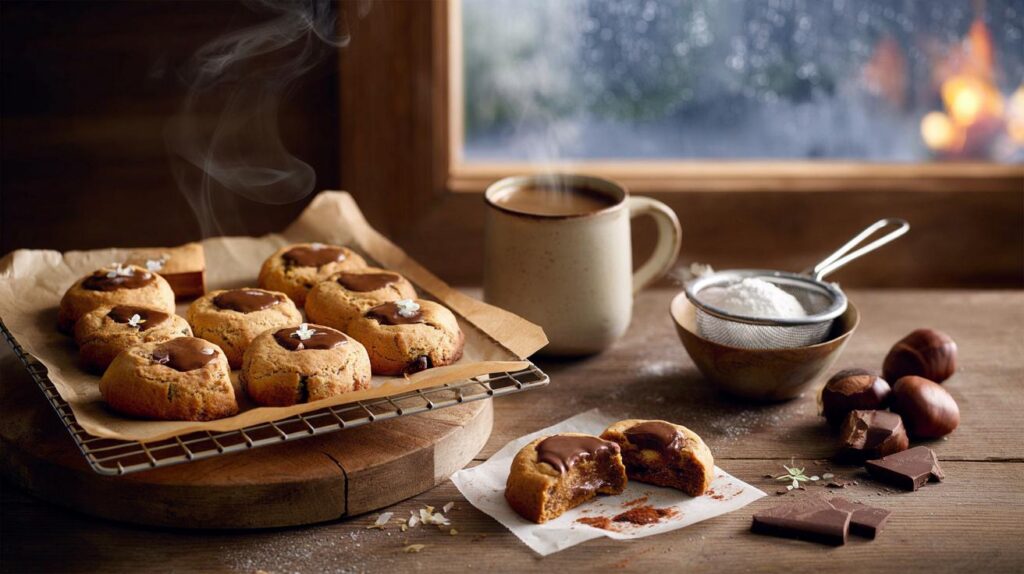 Autumn snack you'll crave: are your nights colder without 170°C, 15-minute chestnut choc biscuits?