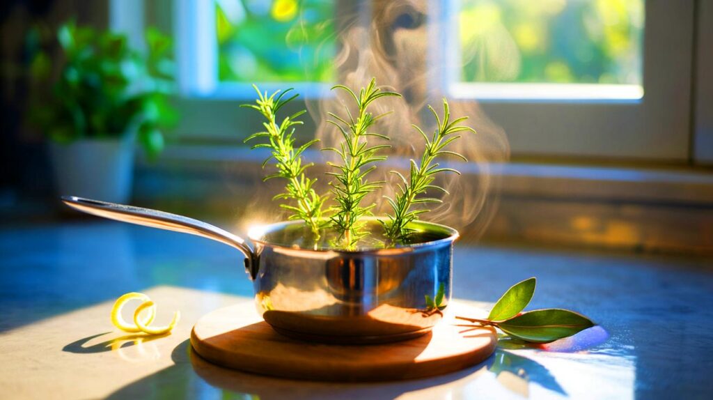 Boil rosemary for 10 minutes and see : can 3 sprigs clear stale smells and lift your mood by 15%?