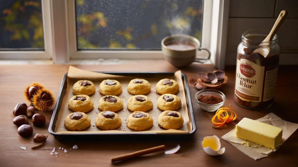 Brits, are you baking this tonight : how to get 12 chestnut flour chocolate chip biscuits under £3