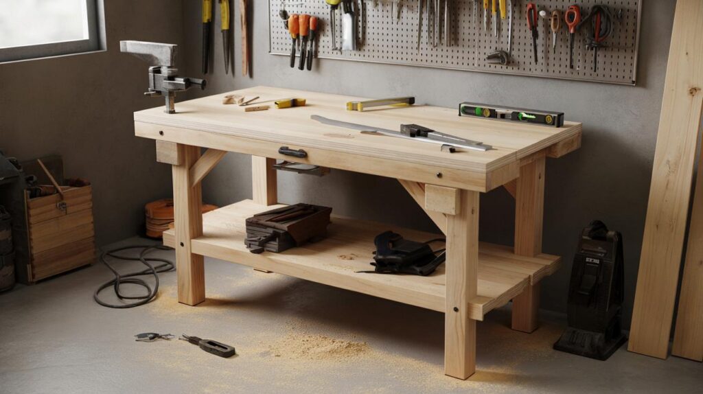 Build a sturdy workbench for your garage and create space for DIY projects