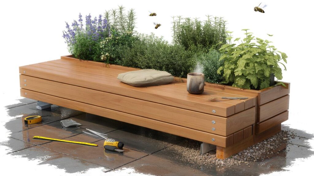 Build your own garden bench with an integrated planter: a perfect blend of function and decor