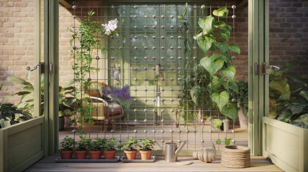 Build your own trellis for climbing plants and turn your conservatory into a green wall
