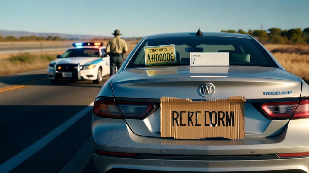 California driver with DIY licence plate stopped in Merced : would you risk it as 2 fixes exist?