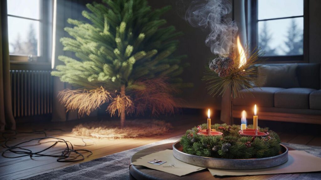 Christmas fire safety: why a dry Christmas tree is more dangerous than a wreath with real candles