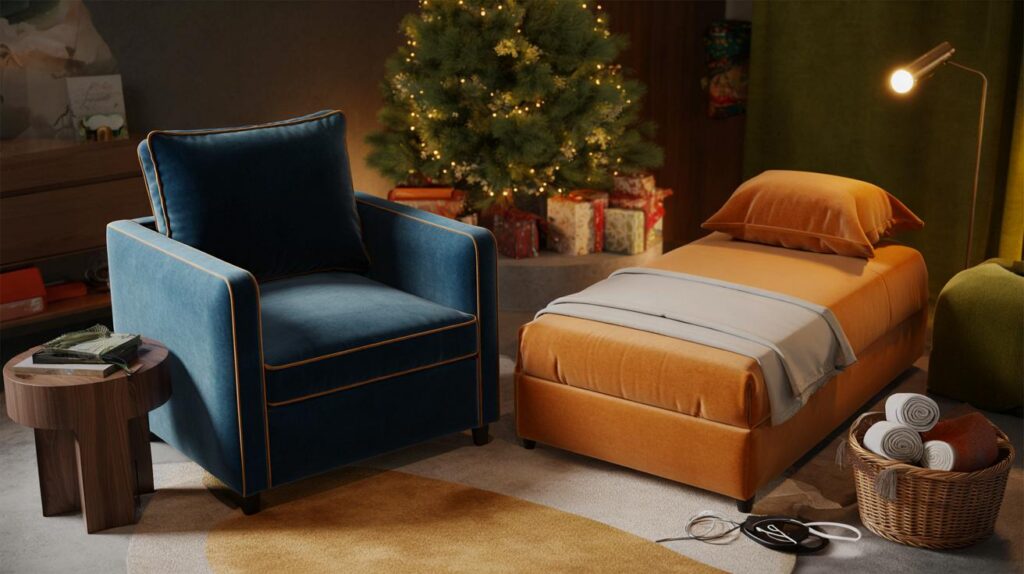 Christmas guests piling up: could Dunelm’s 83cm-wide velvet sofa bed give you 180cm sleep space?