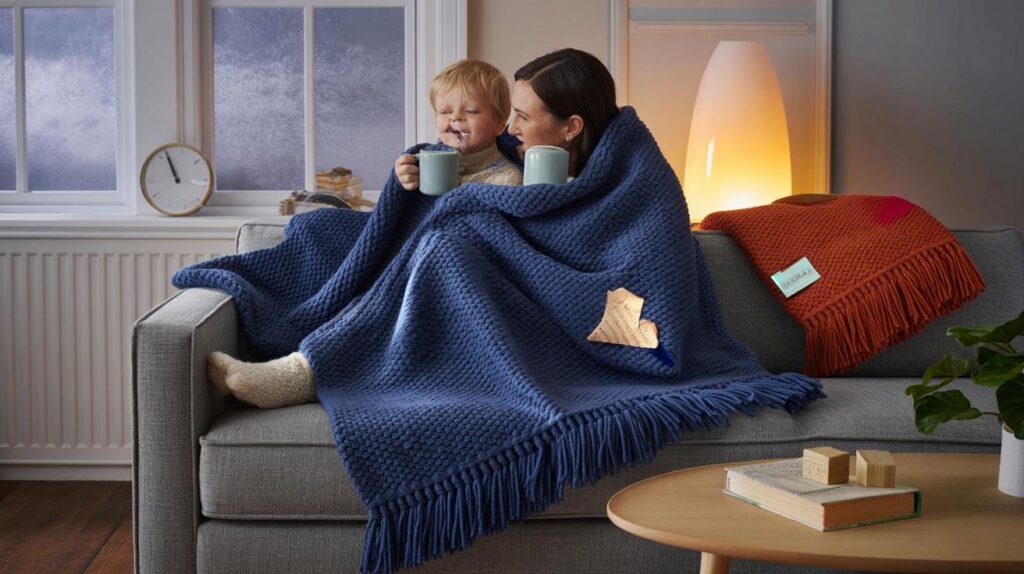 Cold nights ahead? parents pick £35 M&S knitted throw: will it save you £100 this winter on bills