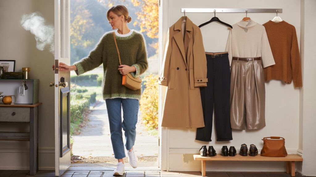 Cold snap coming? could this £26 M&S olive jumper save you 10 minutes daily: seven autumn looks