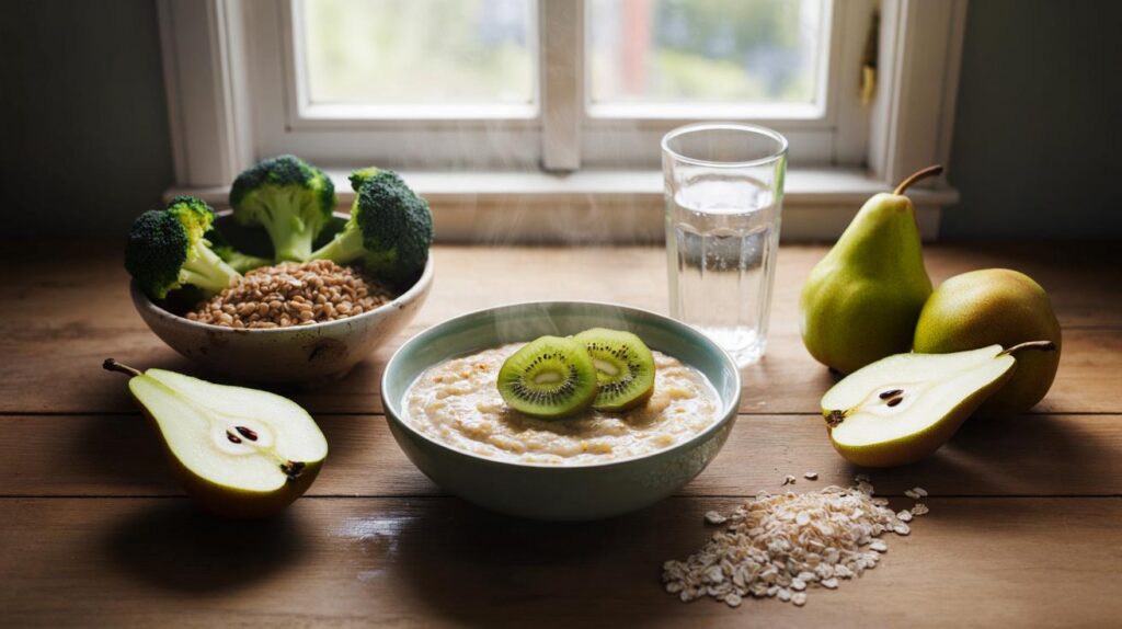 Constipated and stuck? 5 proven foods the UK swears by: kiwi, oats, lentils, broccoli, pears