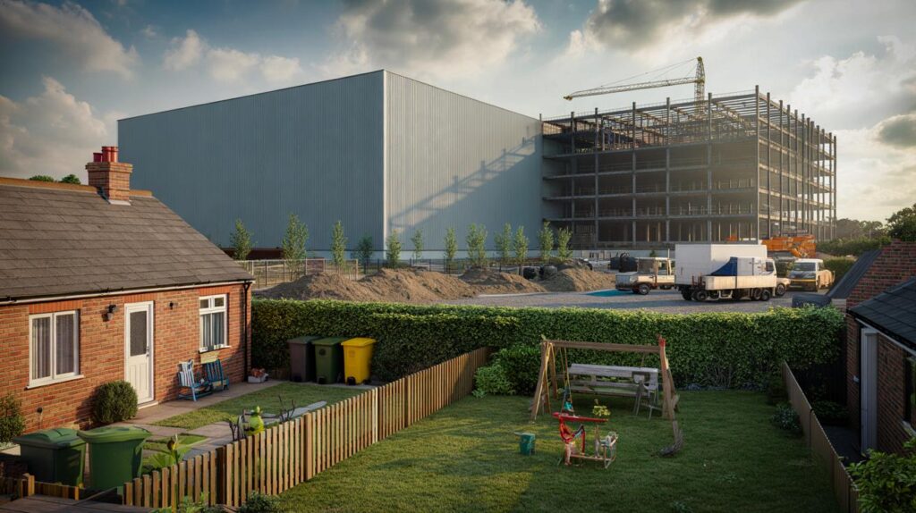 Could you live beside a 60ft warehouse? 350,000 sq ft site looms 30m from homes in Wigan today
