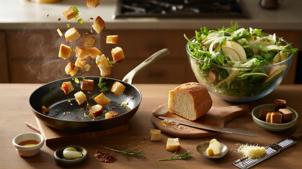Creative ways to turn stale bread into crispy croutons and upgrade any salad waste-free