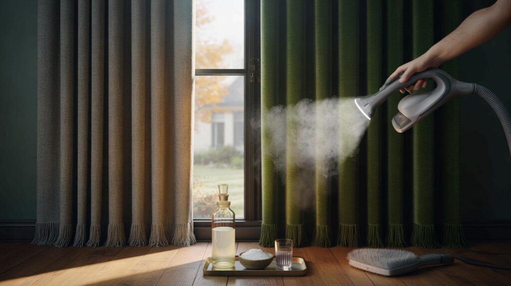 Curtains looking dull? 7 cheap tricks with 30p vinegar, salt and 2‑minute steam you can do now