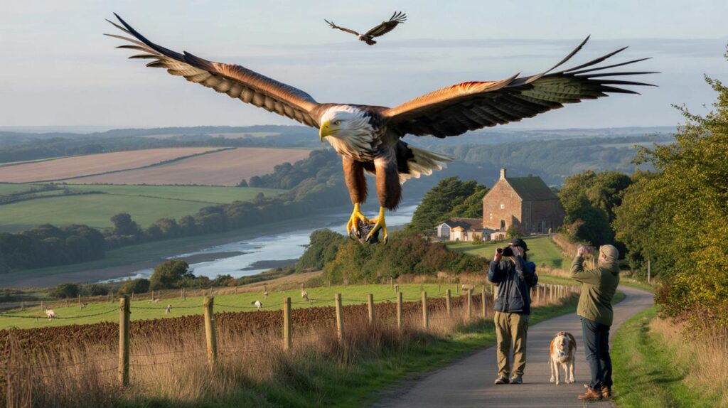 East Sussex walkers, did you see it at 4pm: the 2.5m 'flying barn door' near Robertsbridge?