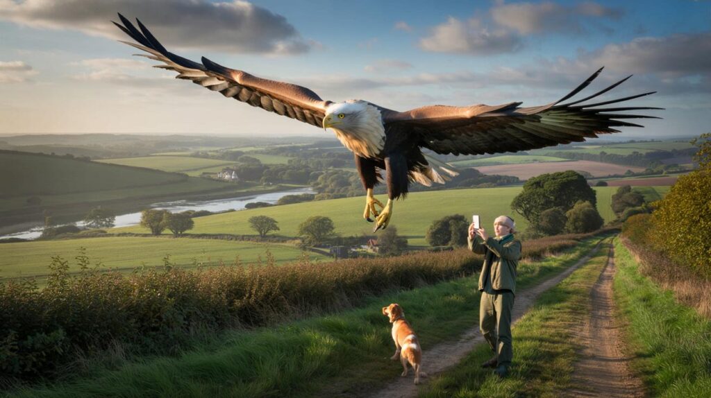 East Sussex walkers did you spot the 2.5m white-tailed eagle at 4pm near Robertsbridge: your photos?