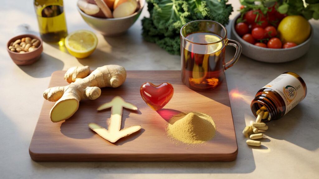 Ginger in your cupboard gets serious : 26 trials say 1–3g daily can cut ldl and raise hdl for people