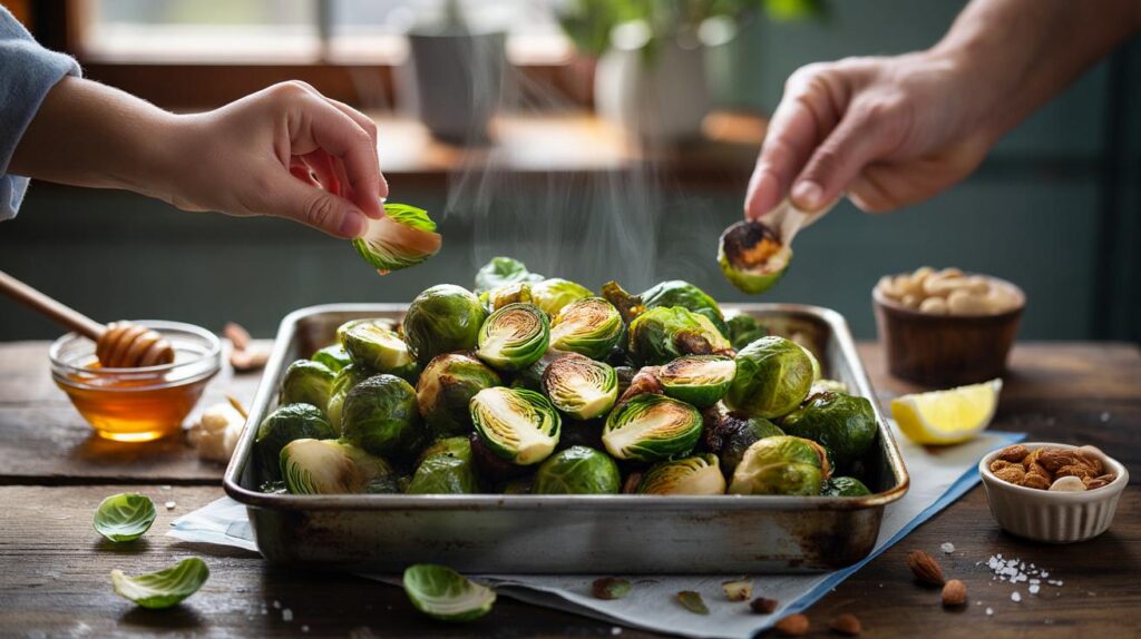 Goodbye Brussels sprout trauma: roasted with honey and nuts, this winter veg even wins over kids