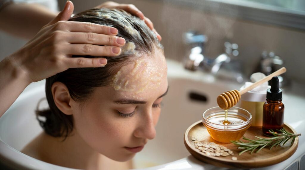 Homemade oat scalp scrubs that relieve itchiness and improve circulation