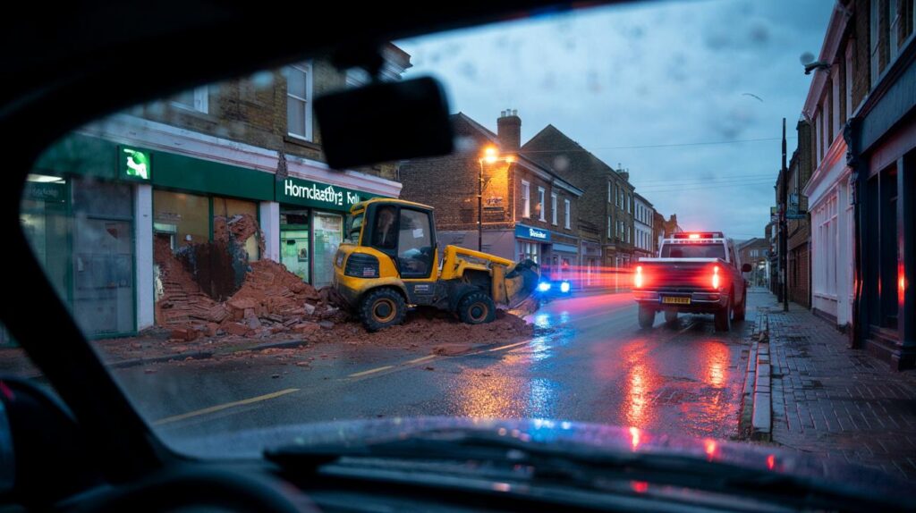 Horncastle 2:50am shock: stolen JCB tears out Lloyds ATM — did your dashcam spot the pickup?