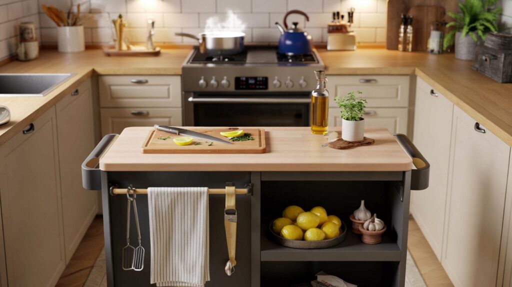 How a rolling kitchen cart can transform small spaces and add flexibility