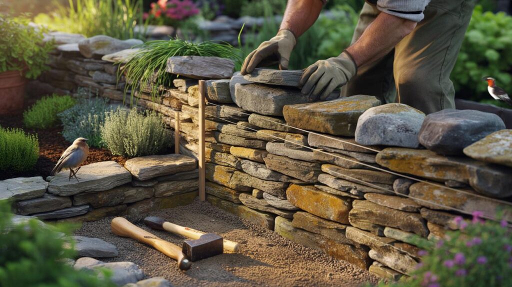 How to build a dry-stone wall with natural rocks and give your garden lasting structure