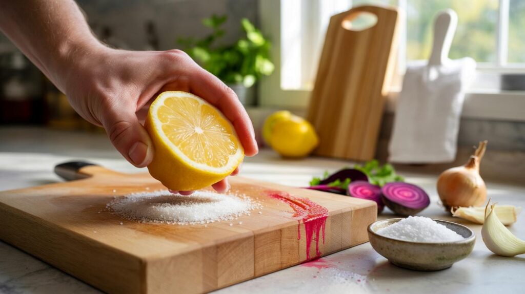How to clean chopping boards naturally with salt and lemon: no chemicals needed