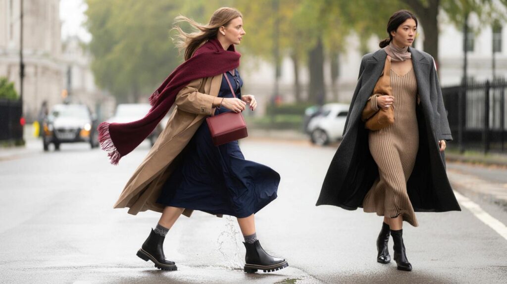 How to style ankle boots with dresses like British influencers do this autumn