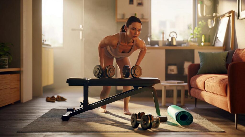 How to use a workout bench for home strength training: small space, big results