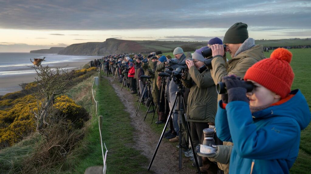 Huge crowd gathers after bird not seen in UK for 34 years finally spotted