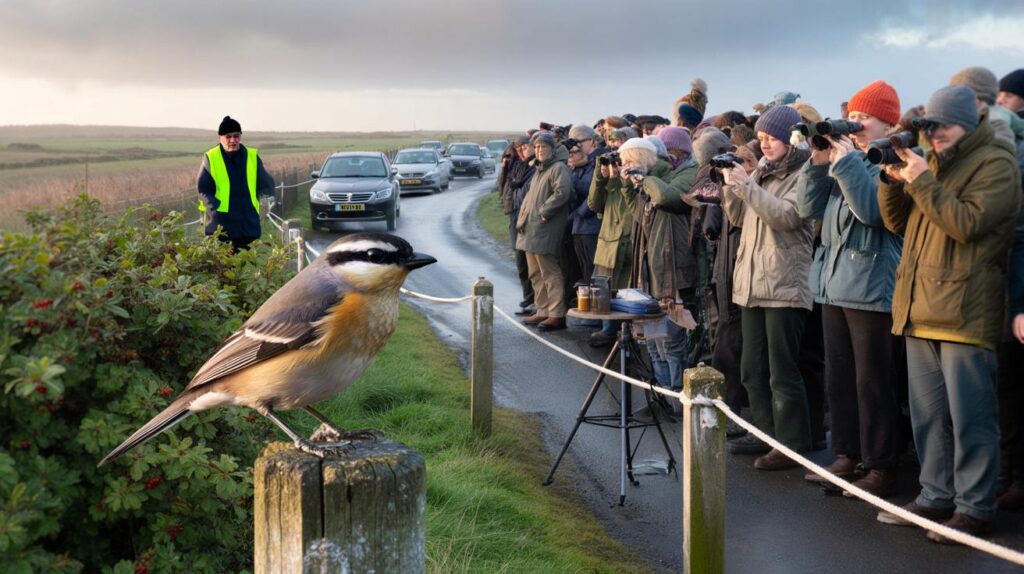 Huge crowd gathers after bird not seen in UK for 34 years finally spotted