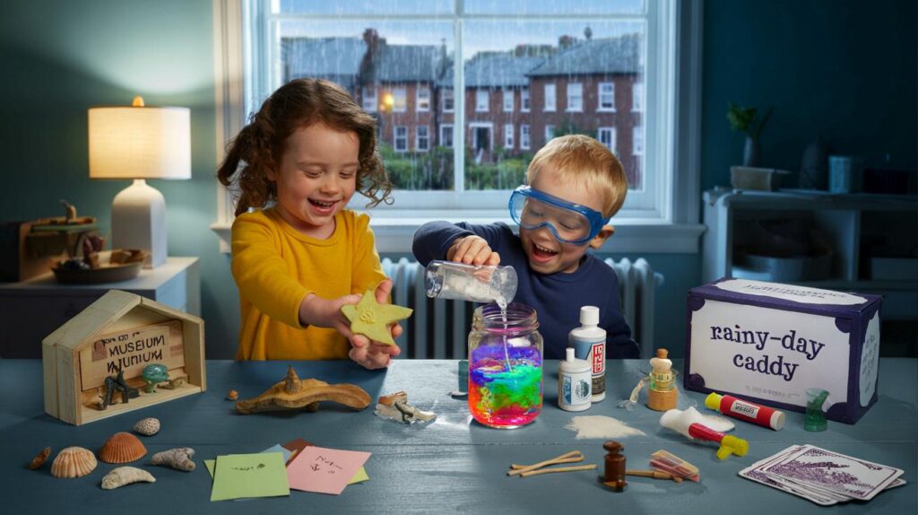 Kids' activity ideas for rainy UK days indoors fostering learning and laughter