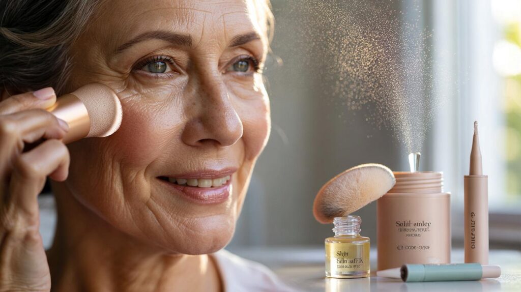 Makeup for mature skin with formulas that avoid settling into fine lines