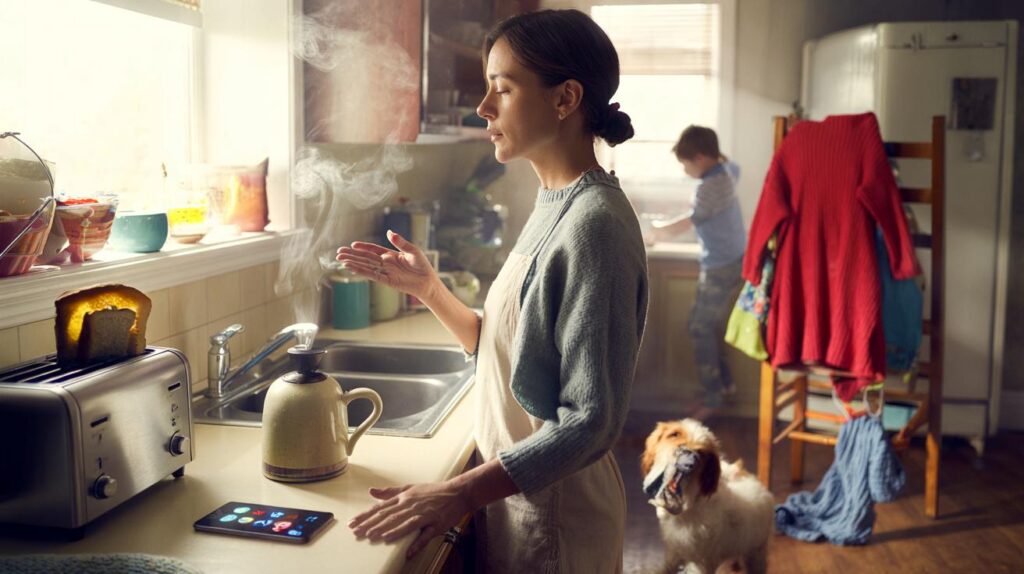 Mindfulness exercises for busy women to manage mental load and find inner peace amid daily chaos at home