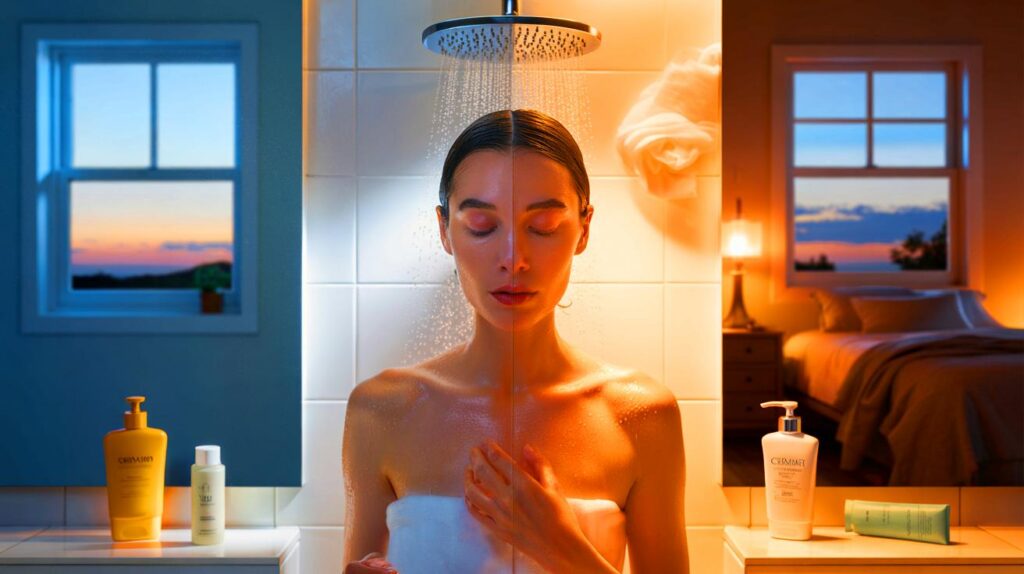 Morning or night shower for you : 90 minutes before bed, 10-minute washes, and 3 skin types decoded