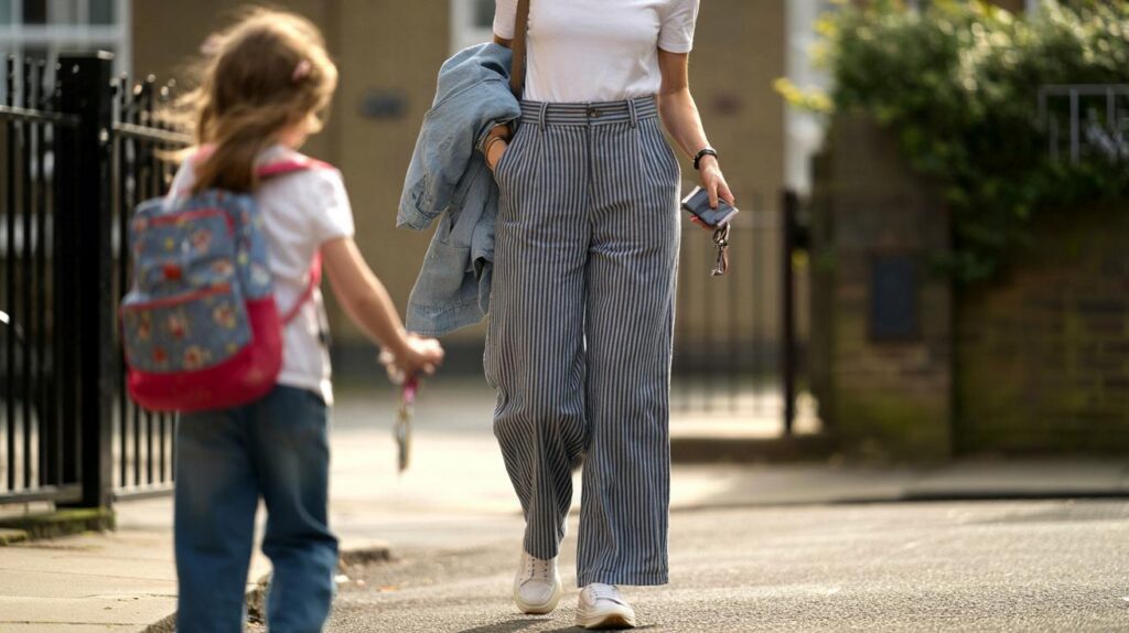 M&S £45 striped trousers: could they save you 10 minutes a day and lift your school-run style?