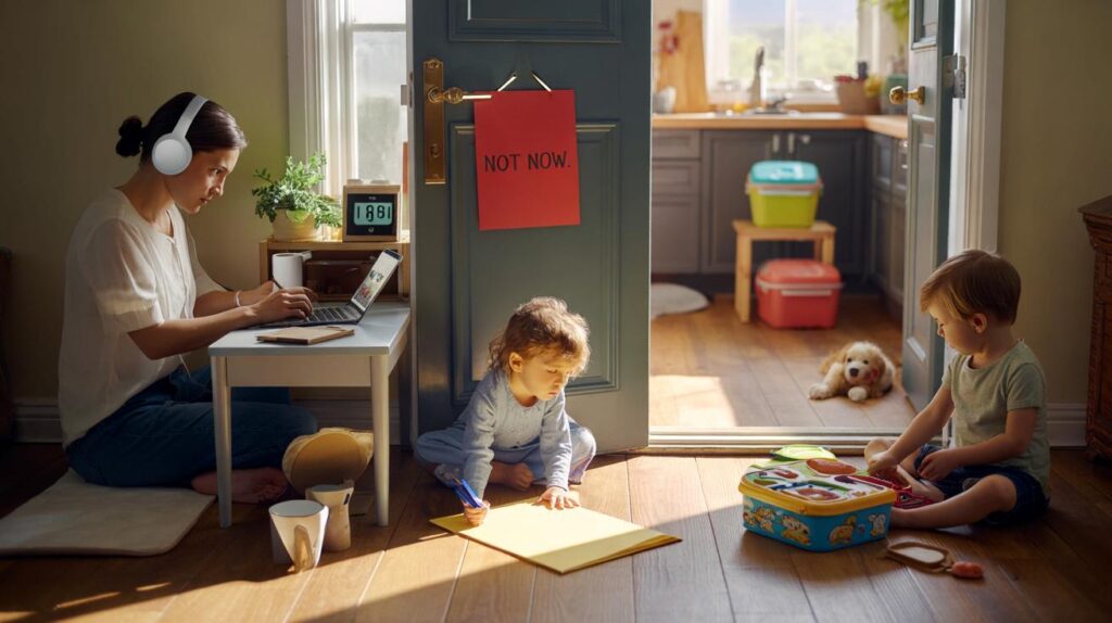 Mum of two working from home shares the one rule that kept her from losing her mind