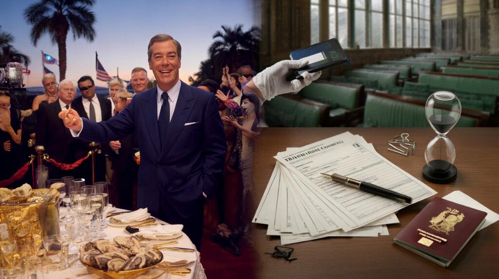 Nigel Farage’s $500 dinner, $25,000 VIP photo and a 28-day rule: are you footing the Florida bill?