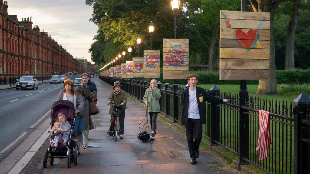 Nottingham road swaps St George’s flags for 10 ‘kindness’ signs over 160m: do you feel safer?