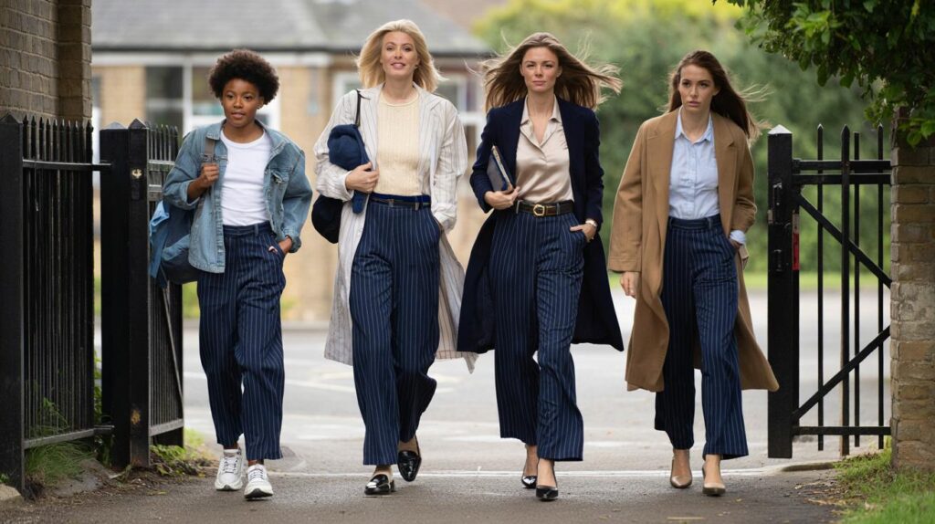 Parents on the school run: are M&S’s £45 striped trousers in 4 lengths your smart-casual win?