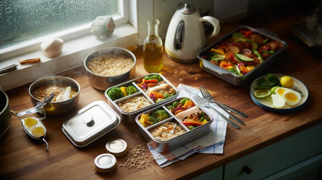 Quick kitchen hacks for meal prepping healthy lunches that save time and money during hectic school runs