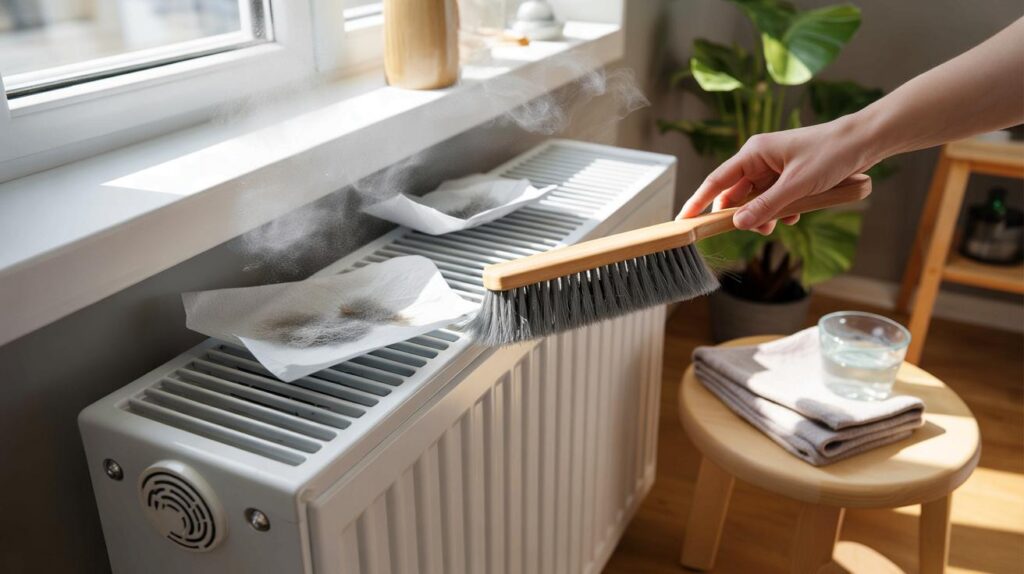 Radiator dust fix: 2 sheets, 1 soft brush, 3 minutes — are you breathing grime and wasting 12% heat?