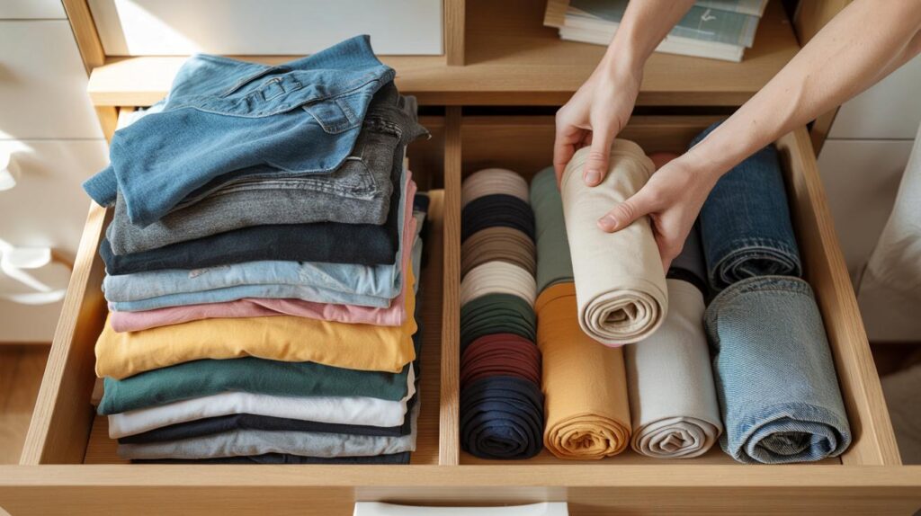 Stuffed drawers at home? the £0 rolling trick that gives you 40% more space and fewer creases