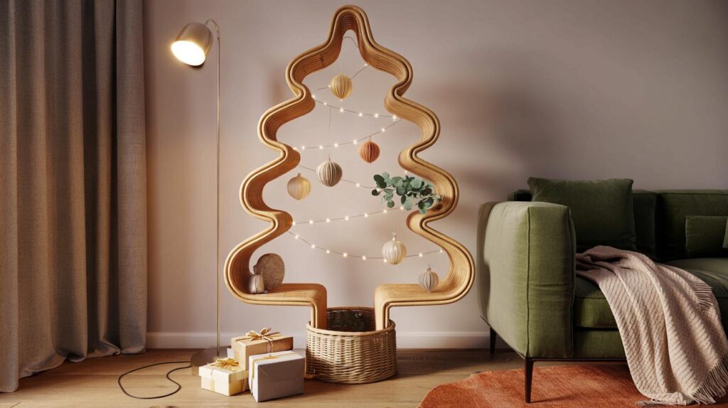 Stylish homes dump fir for a £99, 123 cm rattan showpiece: would you trade your tree this winter?