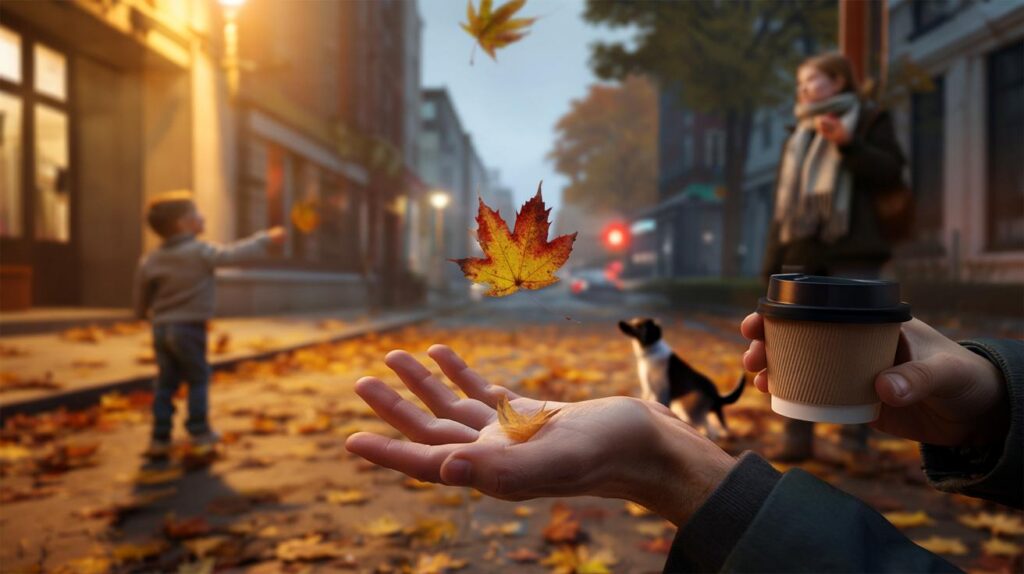 The emotional meaning of falling leaves