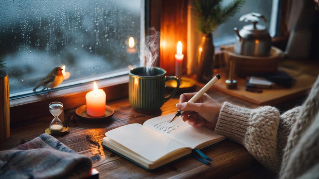 The journal prompts to reset your mind before winter