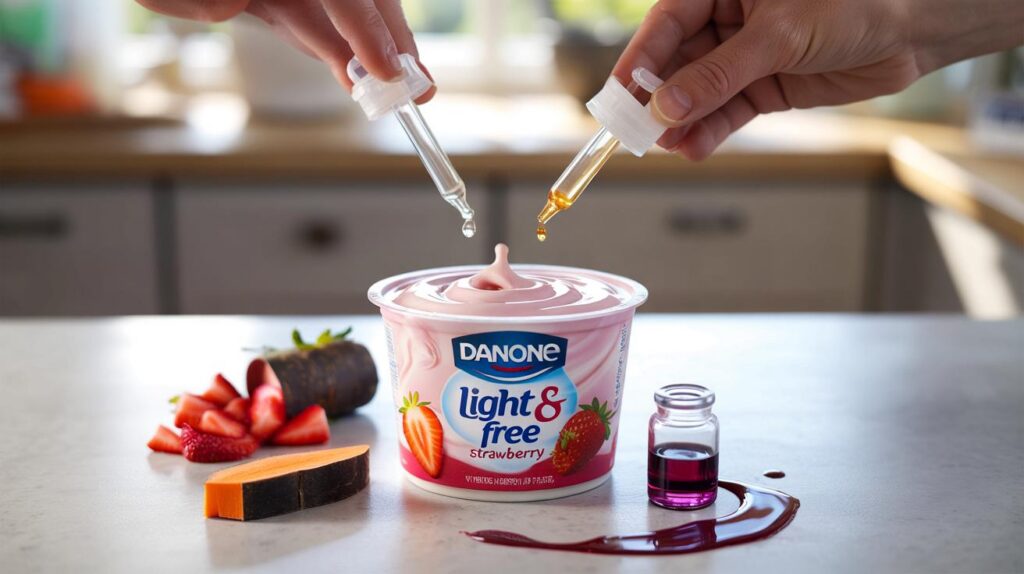 Think your 0% strawberry yoghurt is harmless? Danone Light & Free named: two sweeteners, 7.5% fruit