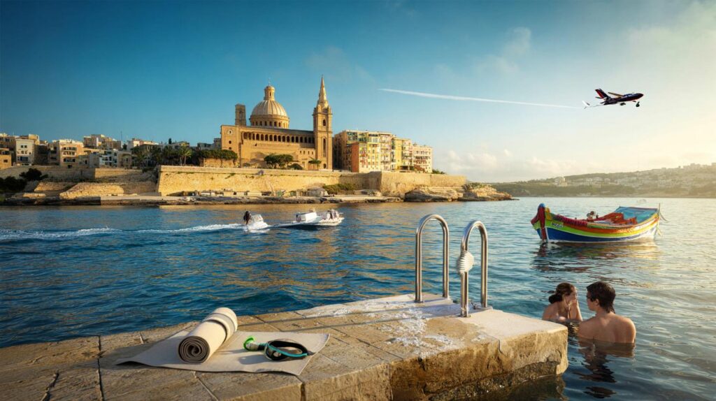 Three hours from you — Malta’s 25c October sun, blue water and cheap flights, ready to go?