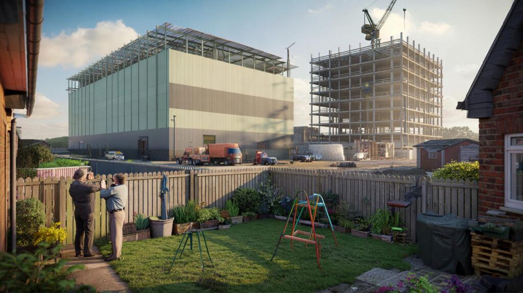 Two 60ft warehouses 30m from your garden: would you stay as 200 neighbours fight back over values?