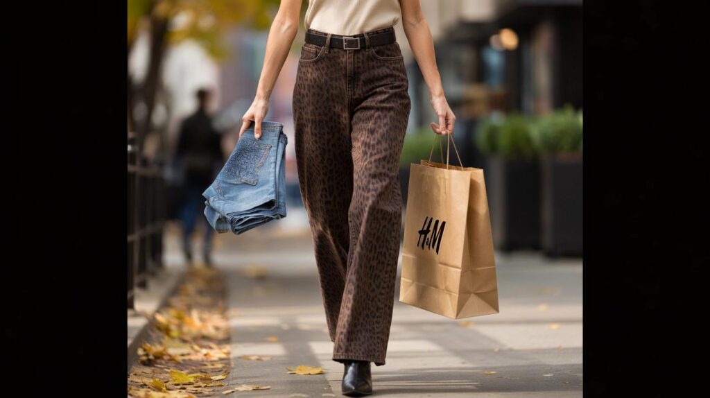 Will you ditch blue jeans for H&M’s £27.99 soft leopard pair: 20% recycled cotton, wide leg